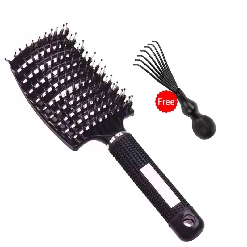 Hair Brush Detangling Hairbrush Bristle&Nylon Women's Wet Curly Hair Scalp Massage Comb Salon Hairdressing Styling Tools