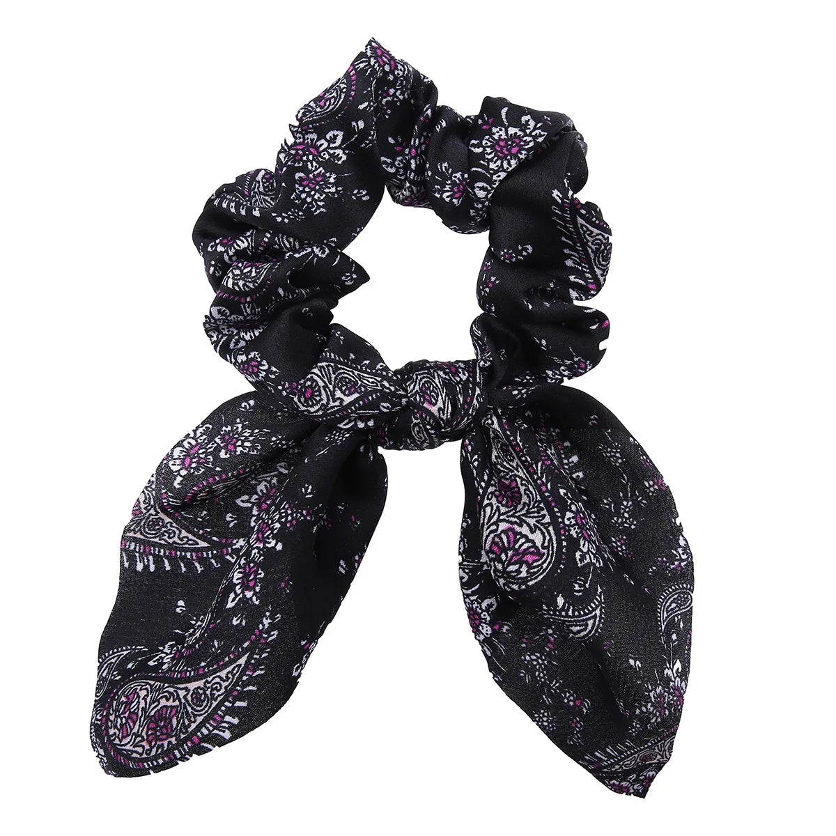 Fashion Floral Leopard Print Scrunchie Bowknot Hair Rope Women Girls Ponytail Holder Hair Ties Elastic Bands Hair Accessories