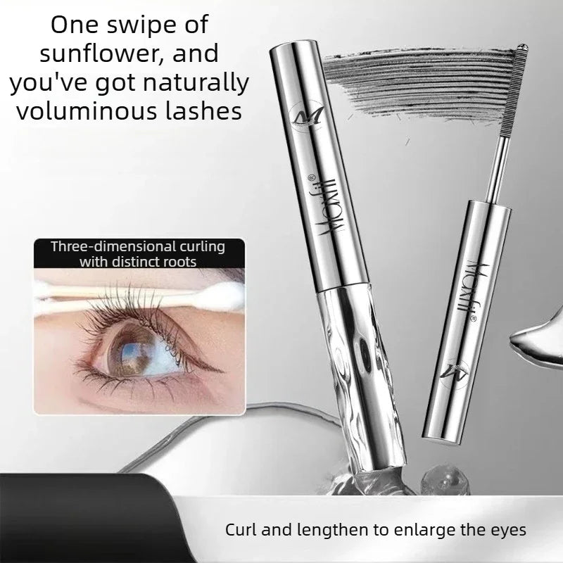 Waterproof Spiral Brush Head Mascara - Steel Tube Long-lasting Easy To Apply - Suitable for Beginners Party Makeup Mascara