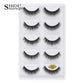 3D Faux Mink Lashes X05 Fluffy Wispy False Eyelashes 5Pairs Reusable Soft Volume Eyelashes Natural Look for Daily & Party Makeup