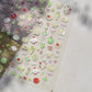 1pcs Cute Small Cat Claw Cherry Nail Art Charms Stickers Shiny 5D Jelly Cherry Pudding Bows Design Adhesive Sliders Nail Decals