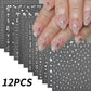 12Pcs 3D Gold Sliver Stars Nail Stickers Bronzing Starlight Nail Art Decals Self Adhesive Slider Decals DIY Nail Tips Decoration