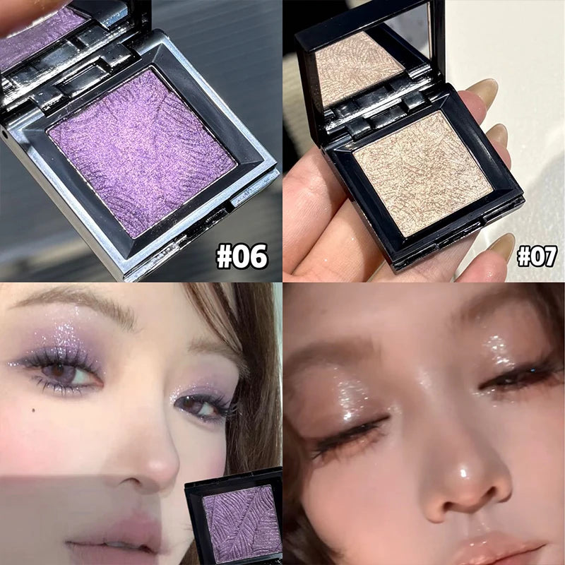 Monochrome Eyeshadow Palette Chrome Blue Pearl Glitter Highgloss Brightening Lasting Waterproof Metallic Luxury Eyeshadow Makeup