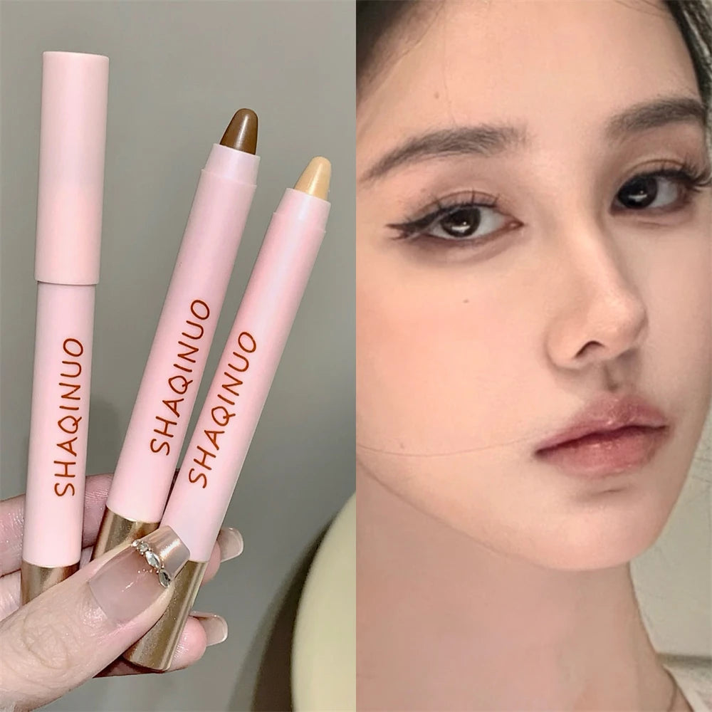 Contour Stick Cream Bronzer Highlighter Makeup Stick for Face Easy to Blend & Long Lasting Natural Make Up 3D Nose Shadow Repair