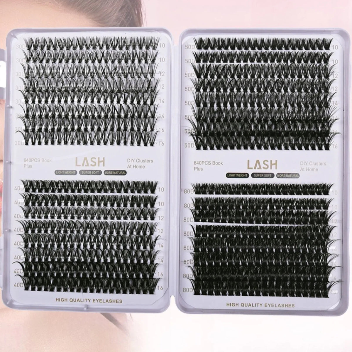 Thick & Fluffy DIY Cluster Lashes 30D/100D Mixed Density Mixed Length Individual Eyelash Extension