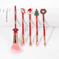 5/6-Piece Christmas Makeup Brush Set - Holiday Gift | Cute Santa Reindeer Christmas Tree Candy Cartoon Brushes