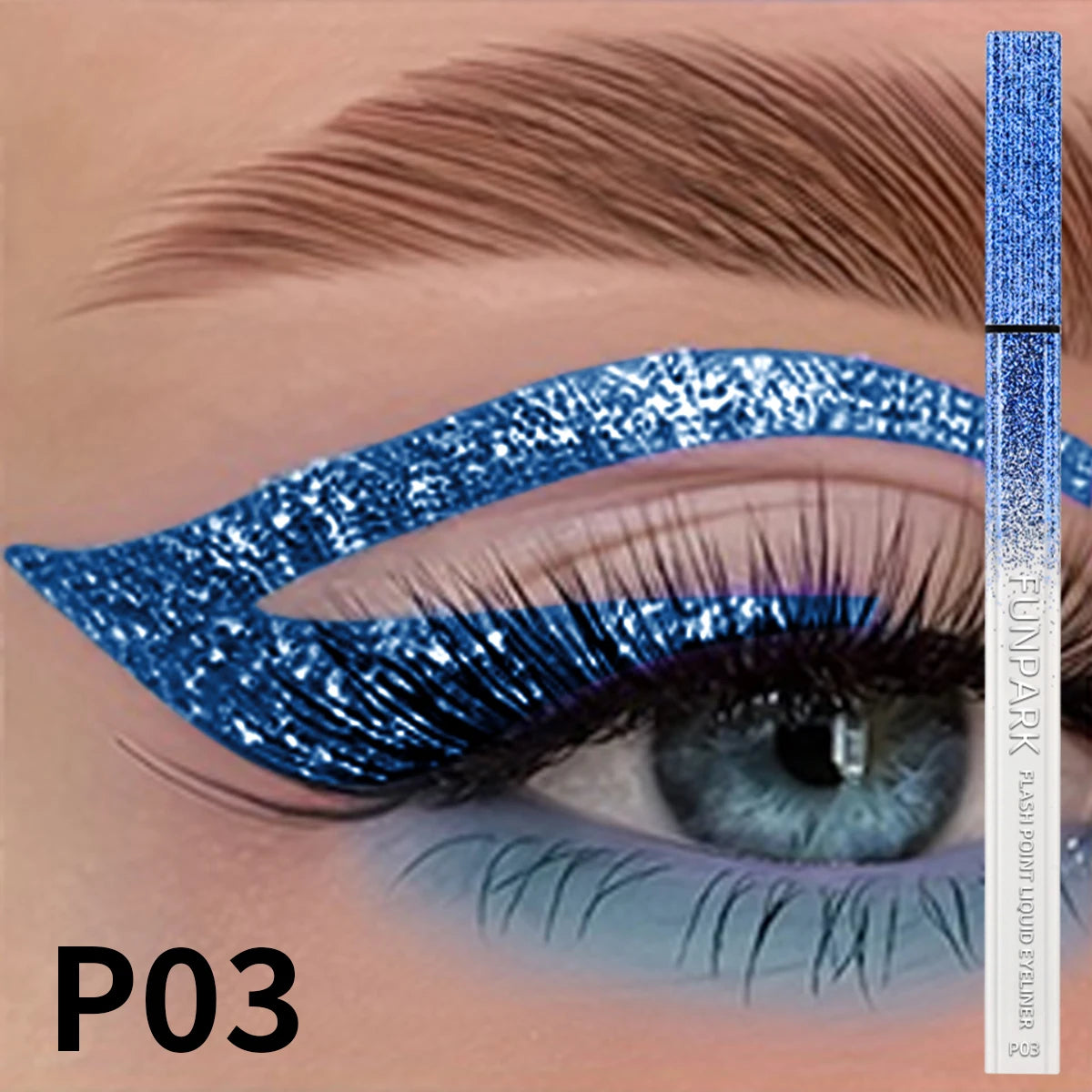 1PC Glitter Liquid Eyeliner Pencil Waterproof Purple Pink Blue Eye Liner Pen Long Lasting Quickily Drying Eyes Makeup For Women