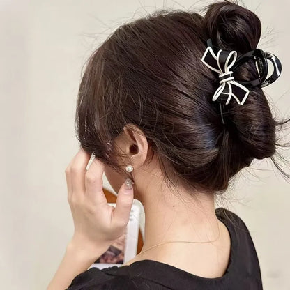 1PC/2PCS Elegant Bowknot Acetate Hair Clip, Light Luxury High-End Sense, Stylish Shark Clip for the Back of the Head