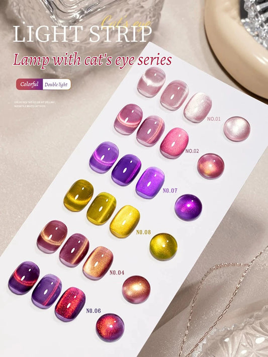 WS 10ml Light Strip Cat Eye Gel Polish Magnetic Nail Polish Holographic Pink Cat Eye Gel Nail Polish Gel Gel Varnish For Nail