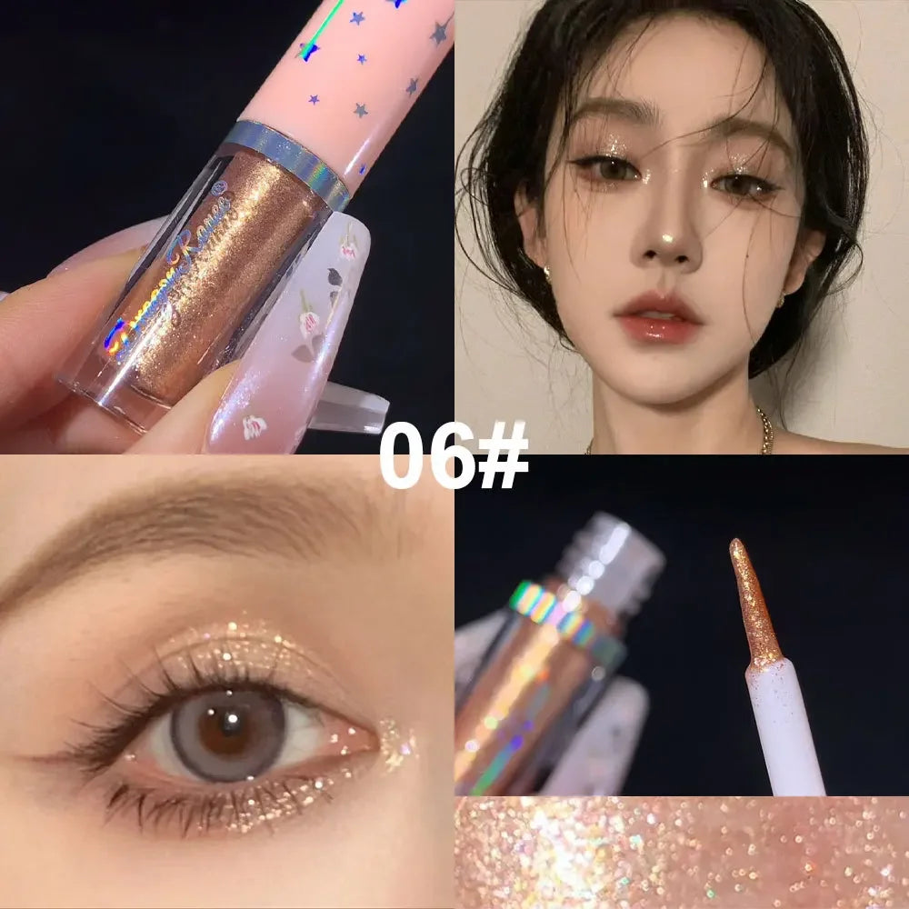 Blue Sequins Liquid Eyeshdaow Glitter Gel Shiny Metallic Eyeliner Pen Diamond Shimmer Waterproof Eye Beauty Party Makeup Tool