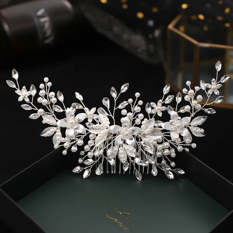 Wedding Comb Head Jewelry Bride Hair Clips Headpiece Crystal Women Tiaras Bridal Hair Accessories Women Hair Ornaments SL