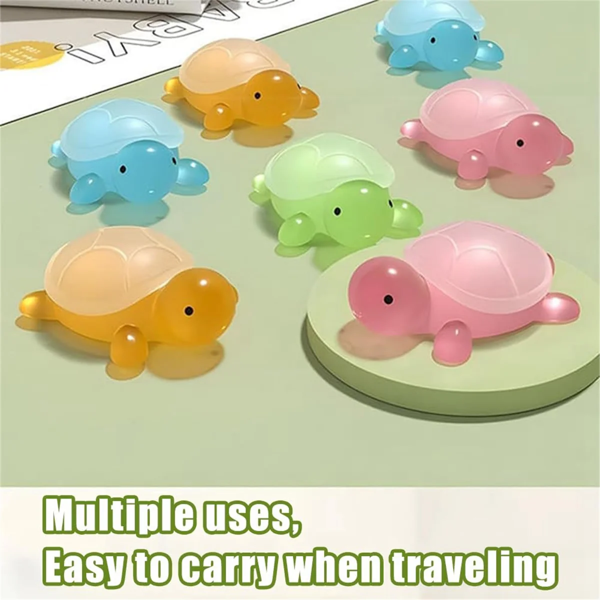 JDLQ Little Turtle Handmade Essential Oil Soap 4 Pieces of Cute Mini Turtle Moisturizing Soap Children'S Cleansing Bath Soap