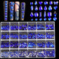 1 box of multi -shaped 3D nail diamond kits -24 AB crystal gem grids, flat -bottom nail art accessories multi -style nail suppli