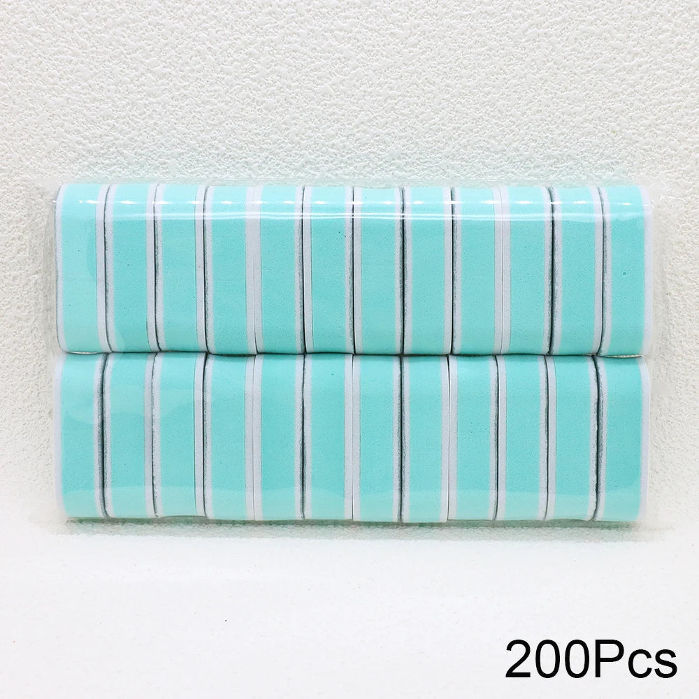 200Pcs Nail Files Buffer Block Wholesale Double Sided Pedicure Tools Nail Art File Polishing Block File Accessories For Manicure