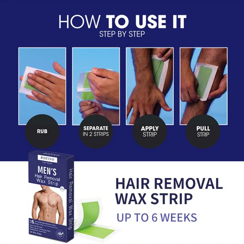 20stick Professional Hair Removal Wax Strips For Summer Depilation Double Sided Cold Wax Paper For Leg Body Face Useful