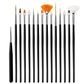 20/15pc Nails Art Brushes Set Manicure Liquid Powder Carving UV Nail Gel Polish Painting Pen Nail Acrylic Extension Builder Tool