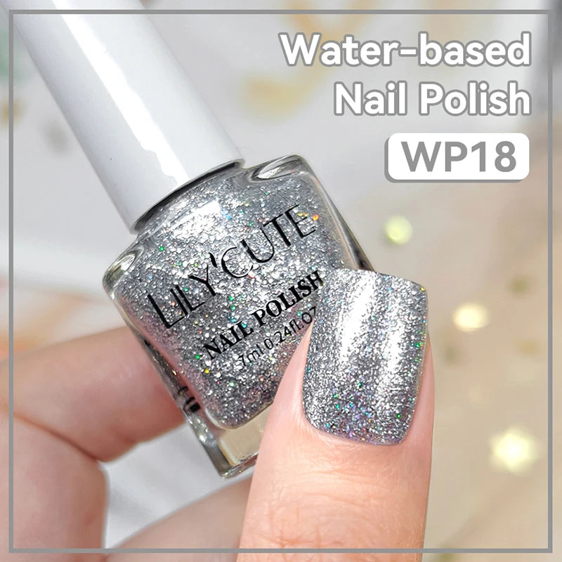 LILYCUTE 7ml Water-Based Nail Polish 40 Colors Long Lasting Quick Drying No Need of Lamp to Cure Nail Supplies For Nail Manicure