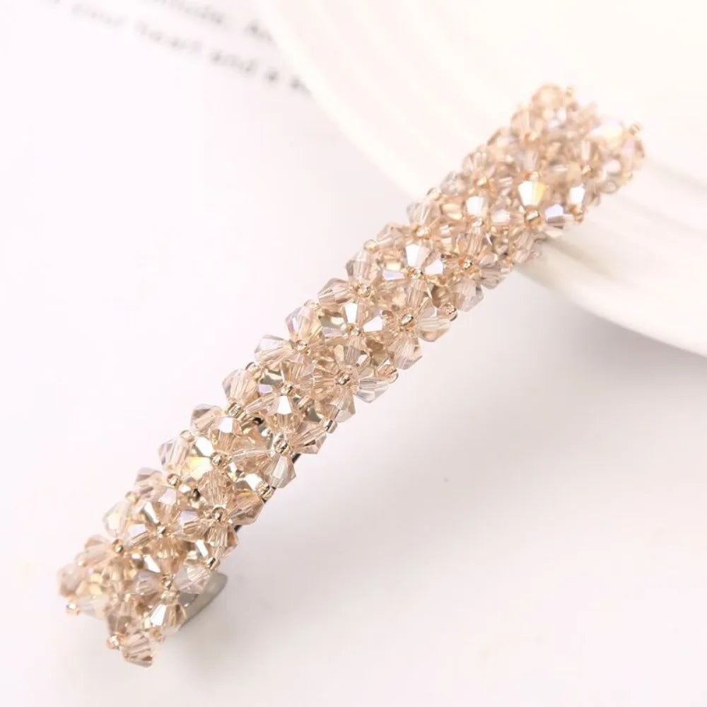 New Korean Sweet Color Crystal Hair Rhinestone Barrettes Hair Beads Hair Clips for Women Spring Headwear Accessories