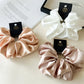 Satin Silk Like Hair Scrunchies Black Big Hair Ties For Girl Scrunchie Solid Color Hair Accessories Scrunch Headbands For Women