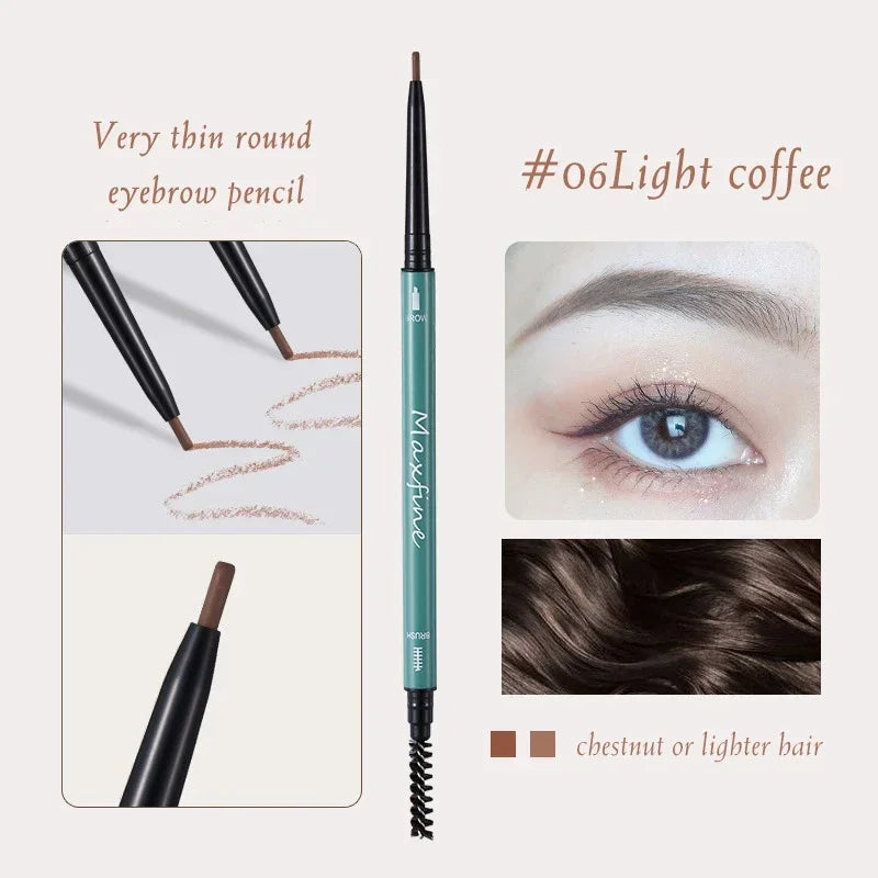 Maxfine Ultra Fine Triangle Eyebrow Pencil Precise Brow Definer Long Lasting Waterproof Morandi Cool Brown Eyebow Makeup 6 Color