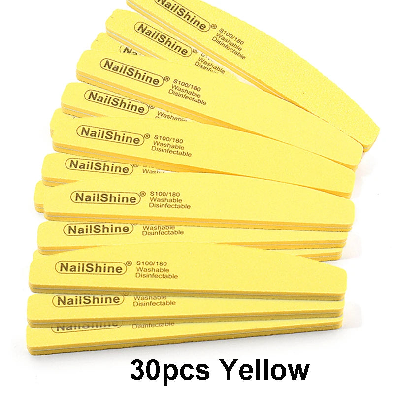 10/30pcs Double-sided Nail File Block Colorful Sponge Nail Polish Buffing Sanding Buffer Strip Polishing Pedicure Manicure Tool