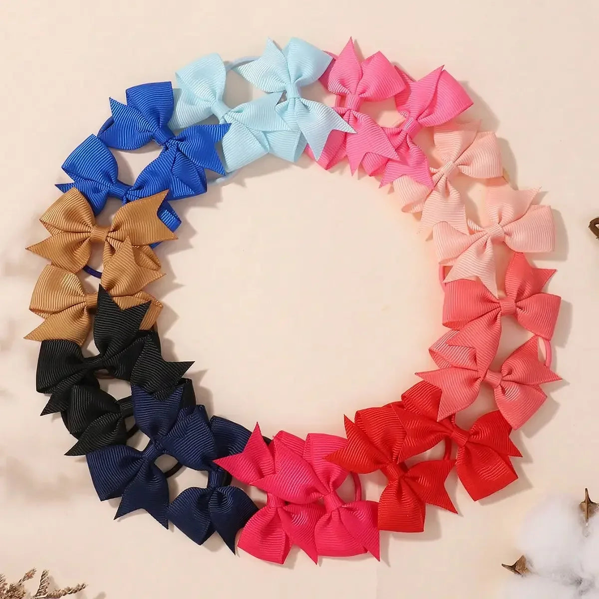 20Pcs/set 2.1inch Lovely Bowknot Hairband Ribbon Head Rope for Girls Boutique Headwear Kids Hair Accessories Gifts Wholesale