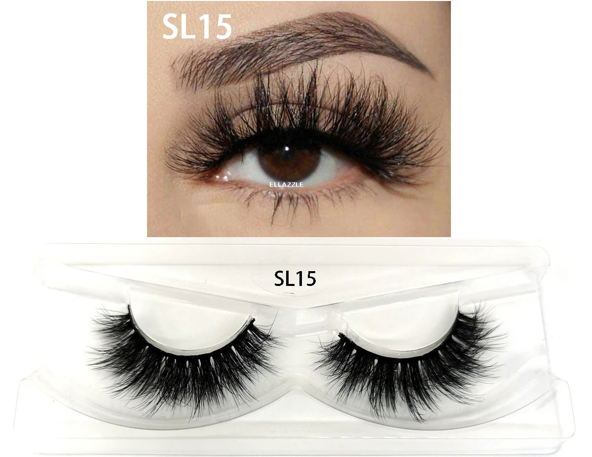 1 Pairs Makeup Eyelashes 3D Mink Lashes Fluffy Soft Wispy Natural Cross Eyelash Extension Reusable Lashes Mink 5D False Eyelash