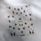 Shiny Jelly Butterfly Charming Golden Gradient Bowknot 5D Self Adhesive Nail Art Sticker Flower Petal Rhinestone Manicure Decals