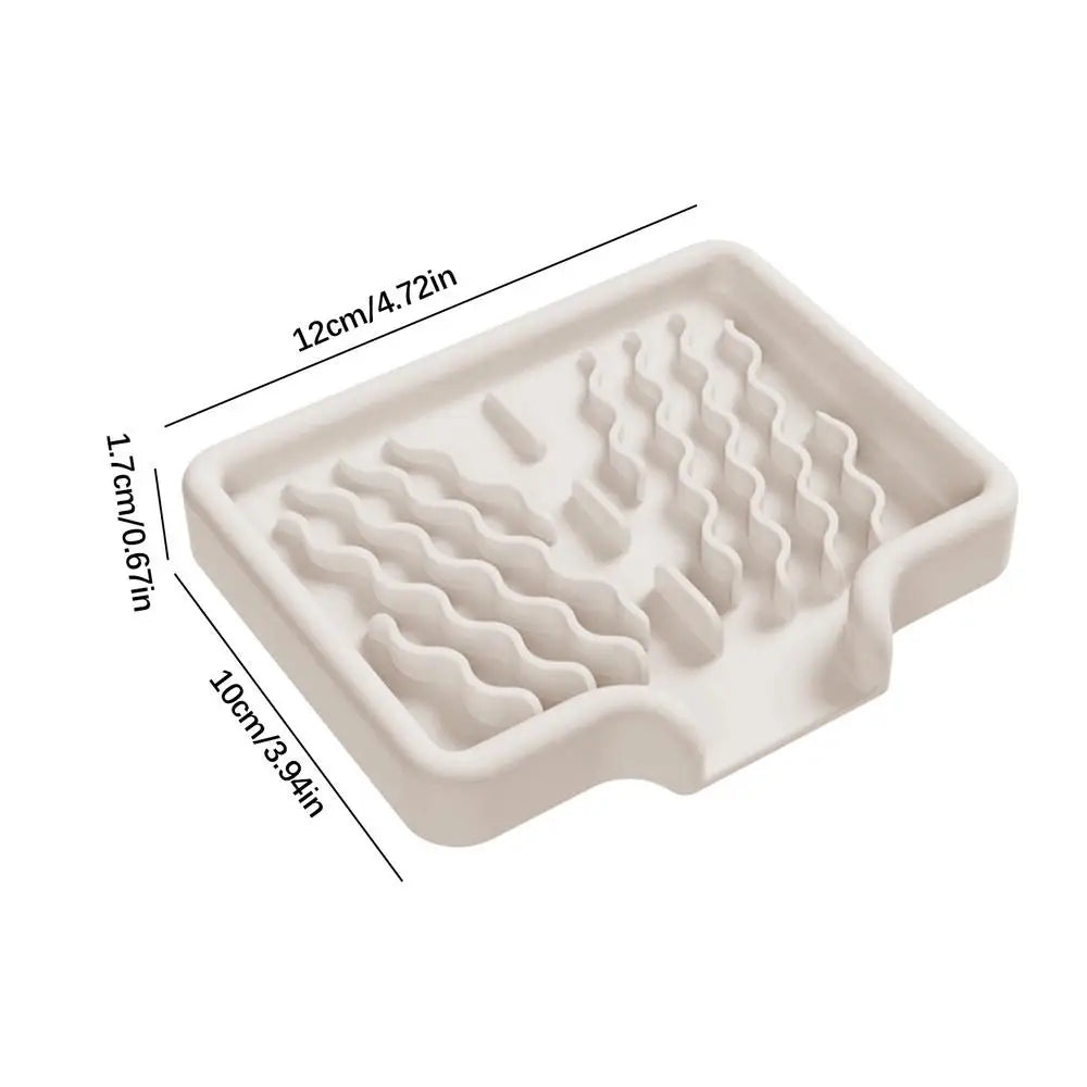 Silicone Soap Holder Self Draining Soap Bar Holder Kitchen Soap Dish Sponge Tray Counter Caddy Organizer for Dish Soap Dispenser