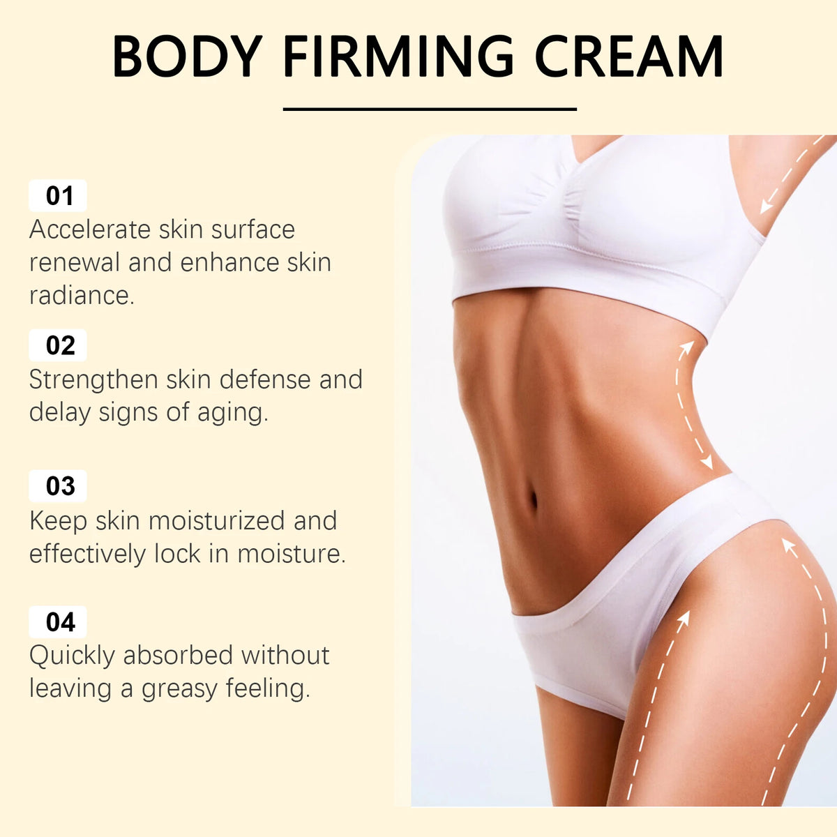 Firming Body Cream Hydrating & Tightening Lifting Skin Contains Collagen Tighten Abdomen Thighs Buttocks Moisturizing Body Cream