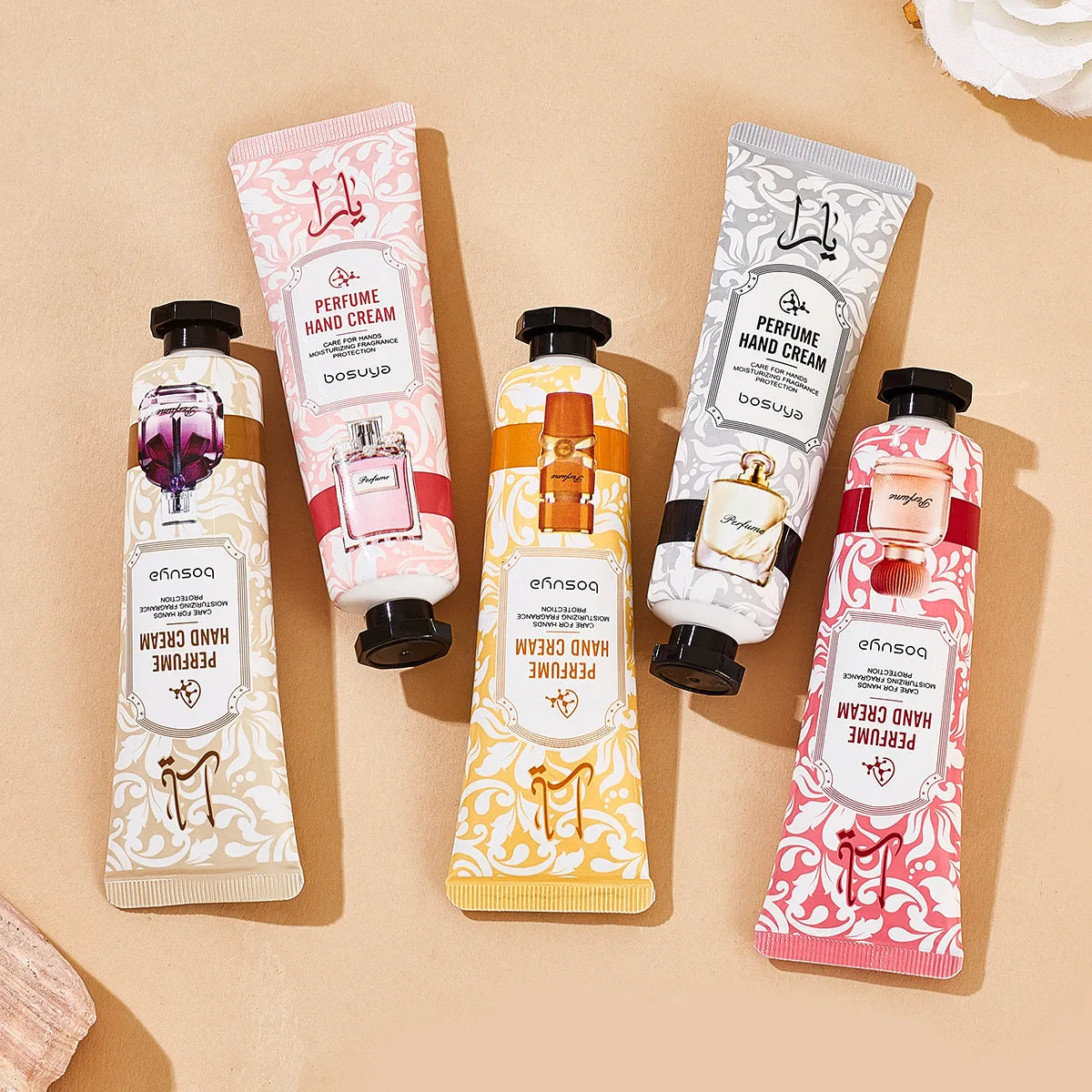 5Pcs/set Plant Fragrance Hand Cream Sets Moisturizing Repair Anti Dry Sets Nourishing Hand skincare Lotion Sets Christmas gift