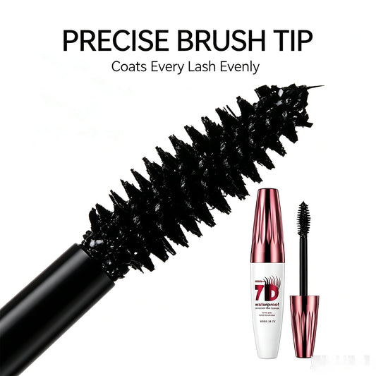 7D Volumizing Mascara Waterproof Natural Soft Smooth Lightweight Long Lasting Smudge-Proof Eye Makeup Black