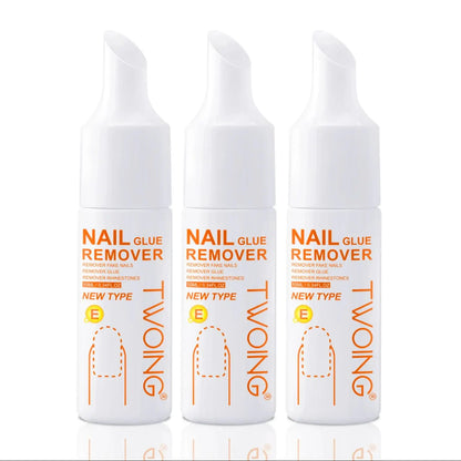 3 bottles Nail Glue Remover for Fake Nails Easily Removes Acrylic Nails, Press-On Nails & Rhinestones - Convenient Prying Cap