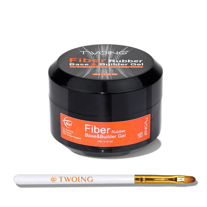 TWOING 15g Fiber Rubber Base Gel For Broken Nail Repaired Fiberglass Clear Quick Building Soak Off UV Construction Gel
