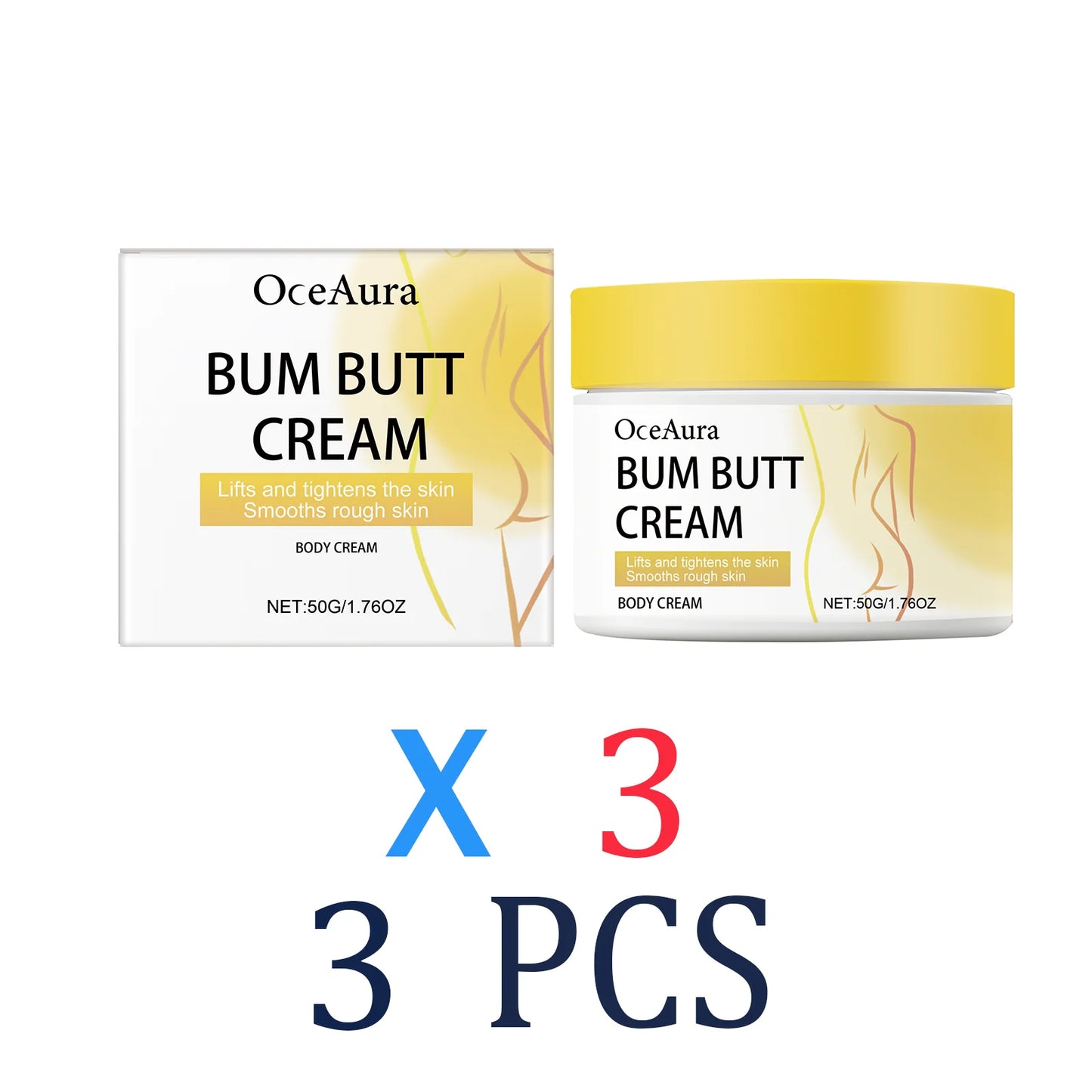 Butt Lift Cream Firming & Hydrating Cream for Buttocks Anti-Cellulite Treatment Tightening Smoothing Cream with Collagen Retinol