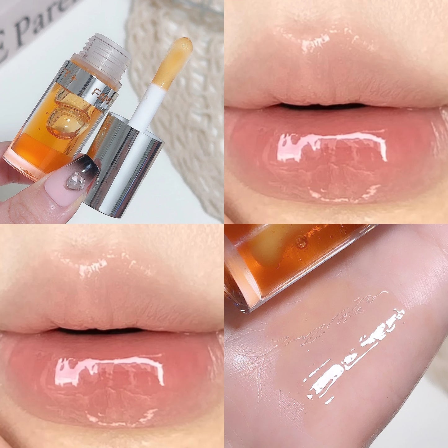 Shiny Lip Moisturizing Serum Crystal Lip Gloss Jelly Lip Oil Long Lasting Liquid Lipstick Hydrating Plumping Tinted Lips Makeup