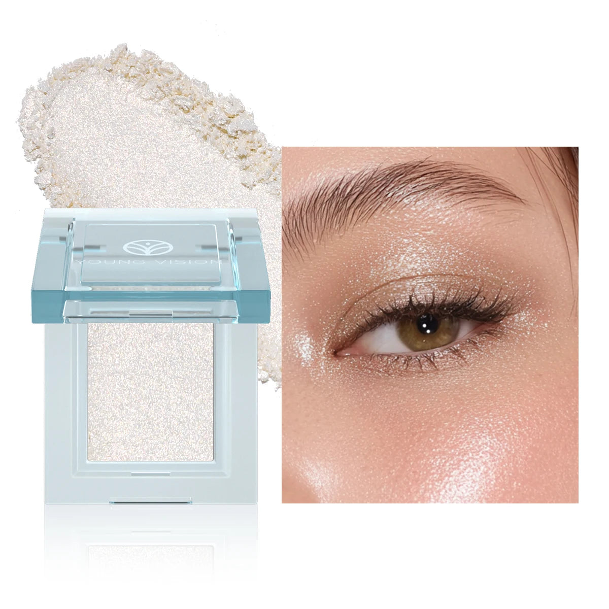 5-Color Creamy Highlighter  Palette - Soft Putty Texture, Intense Shimmer & Glitter, Long-Lasting