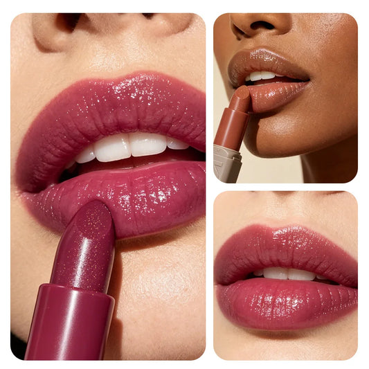 12 Colors Velvet Pearl Shimmer Lipstick, Metallic Sparkle Glitter Lip Makeup, Long Lasting Moisturizing Matte Lipstick