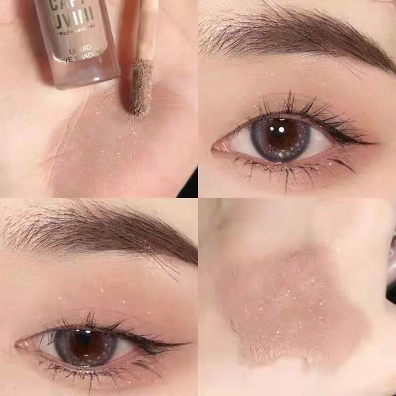 1Pc Nude Matte Liquid Eye Shadow Cream Longlasting Shiny Eyeshadow Shimmer Sequins Glitter Blush Makeup Pallette Comestics