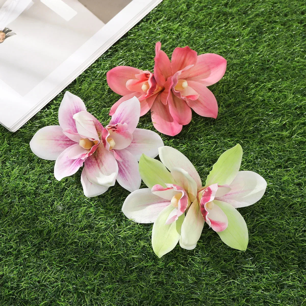 Bohemian Orchid Flowers Hair Clips Small Hairpin Bridal Barrette Beach Wedding Flower Women Holiday Hair Accessories