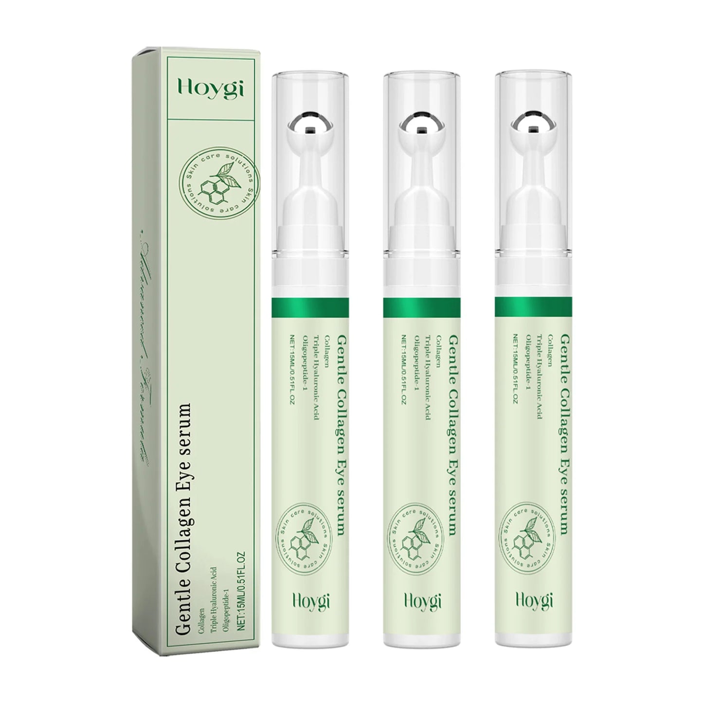 HOYGI Collagen Eye Serum Anti Puffiness Eye Bags Anti Dark Circles Moisturizing Tightening Reduce Fine Lines Skin Care Roller