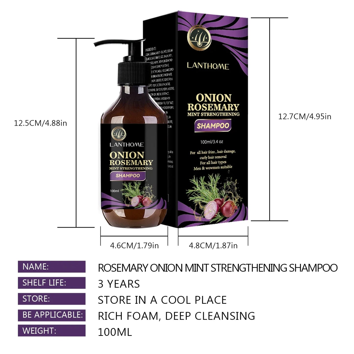 Hair Shampoo For Fast Hair Growth Rosemary Onion Hair Regrowth Shampoo Anti Hair Loss Effective Within 7 Day Hair Care Spray