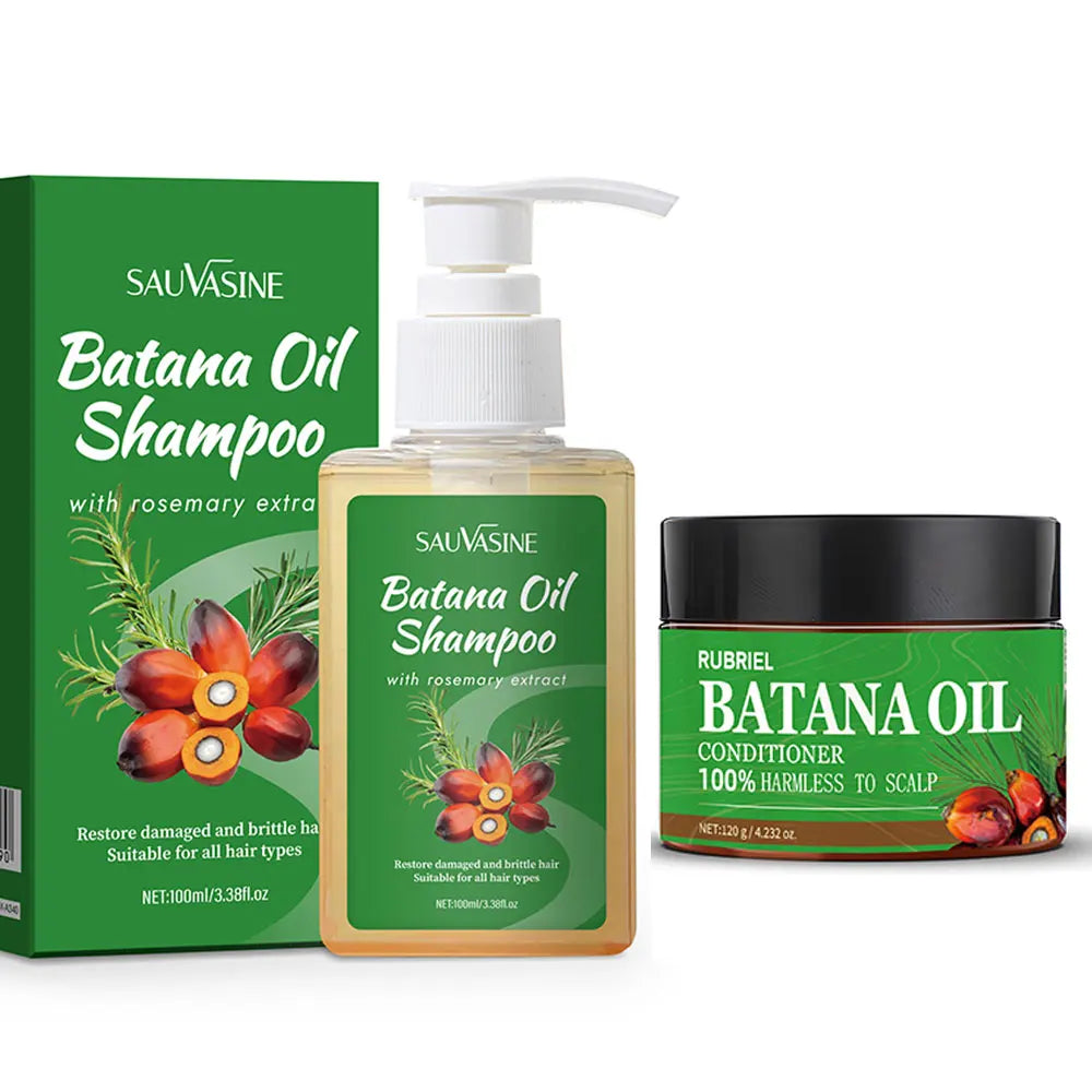Batana Oil Shampoo and Conditioner Hair Strengthens Anti Loss Restore Damaged Cleansing Dandruff Control Hair Growth Shampoo