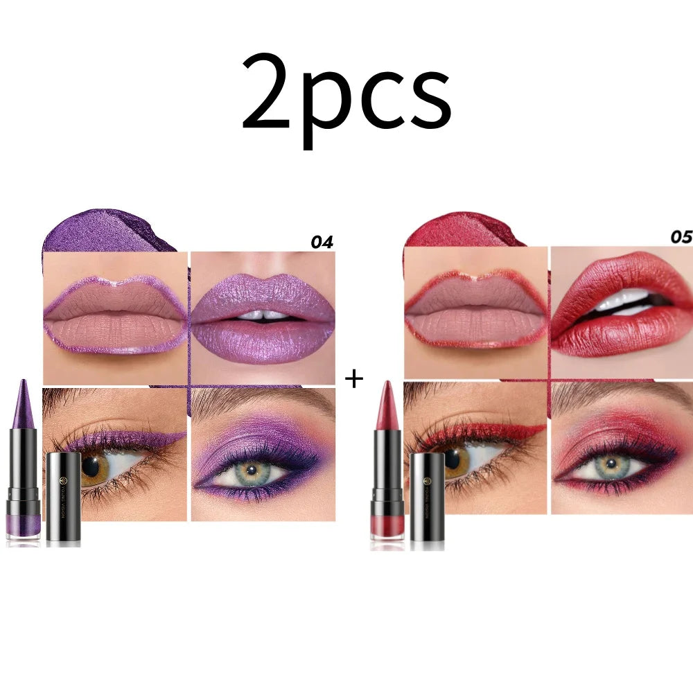 YOUNG VISION 6 Color Matte Pearl Shimmer Dual-Effect Lipstick Waterproof, Non-Transfer Lipstick Cosmetics