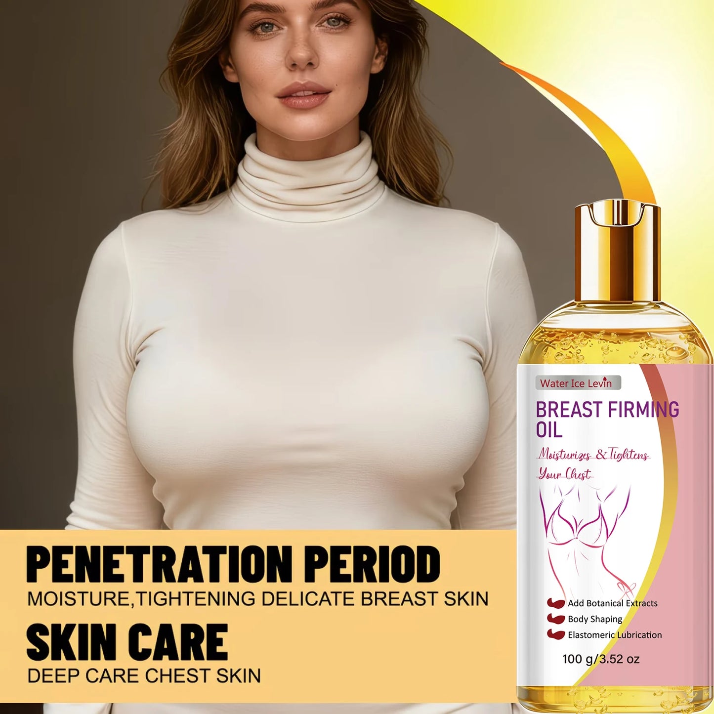 Breast Firming Oil with Collagen & Niacinamide, Moisturizing & Tightening for Chest Skin