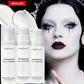 Matte White Liquid Foundation Makeup,Buildable Coverage Primer & Concealer Stick,Waterproof & Long-Lasting for Halloween,Cosplay
