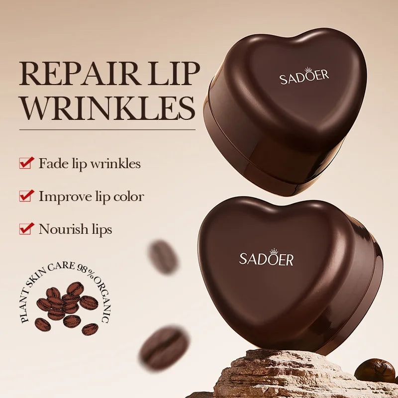 Coffee Lip Mask - Hydrating Overnight Treatment, Reduces Fine Lines & Dryness, Soothing & Plumping Winter Care