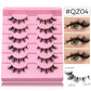 GROINNEYA Manga Eyelashes Natural Spiky Mink Lashes Natural Curl Full Strip Clear Stem Lashes Soft Fake Lashes Extension Makeup