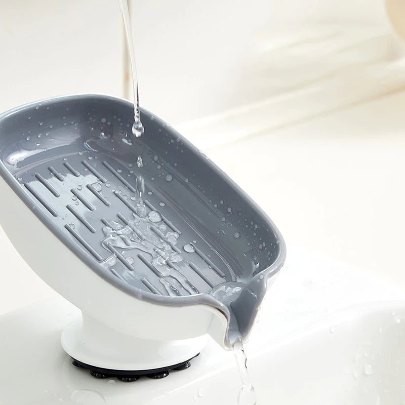 Soap Box Drain Free Punching Household Light Luxury Suction Cup SoapBox Toilet Countertop Soap Rack Bathroom Shelf
