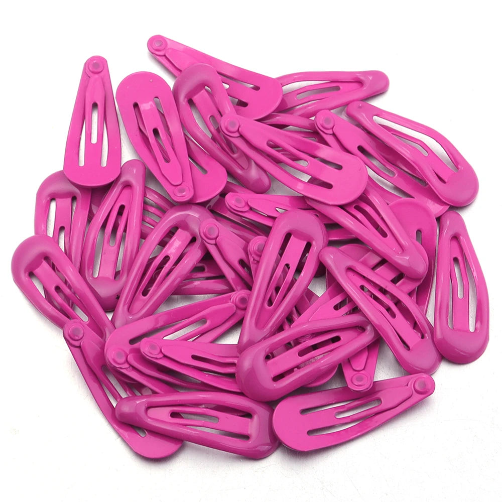 60pcs/lot Colorful Y2K BB Hair Clips Mini Metal Waterdrop Hair Pins Clips Snap Barrettes For Girls Hair Accessories